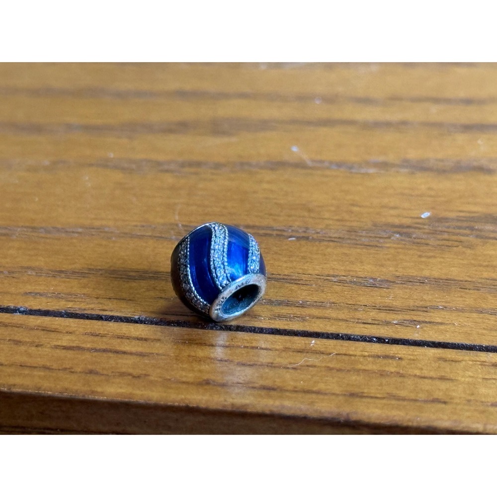 Authentic Pandora Royal Blue Adornment Charm Retired Sterling Silver P-236